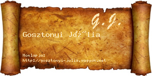 Gosztonyi Júlia névjegykártya